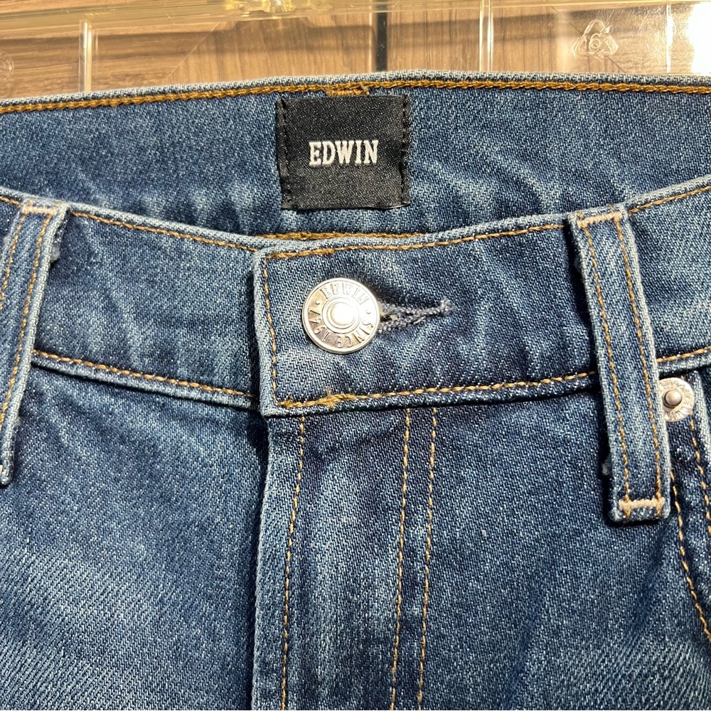 NWT Anthropologie EDWIN Marli Wide Leg Jeans Sz 28 Wash Atlantis 32 Inch Inseam - Picture 3 of 5